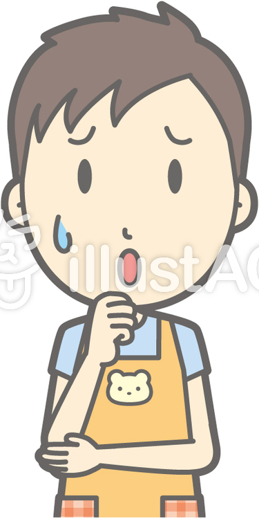 保育士男性-心配-バスト 保育士男性-心配-バストのイラスト