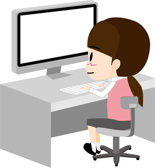 female * apron _ personal computer