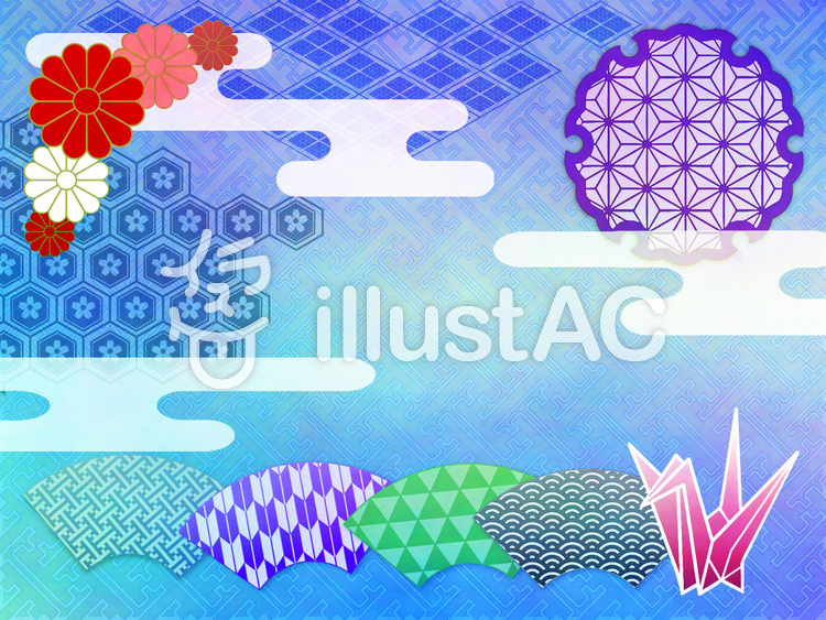 和柄壁紙 紗綾形背景 青色イラスト No 無料イラストなら イラストac