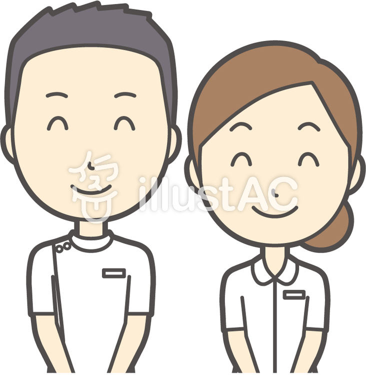 男女セット看護師-013-バスト 男女セット看護師-013-バストのイラスト