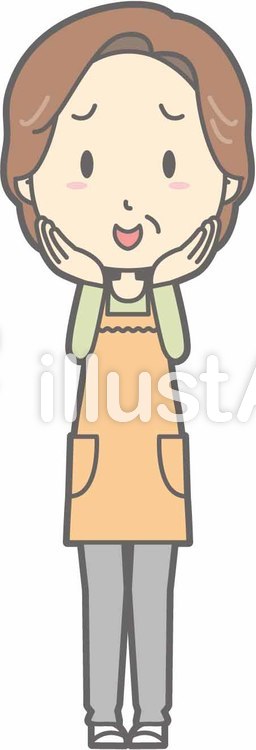 中年主婦a-いやん-全身 中年主婦a-いやん-全身のイラスト