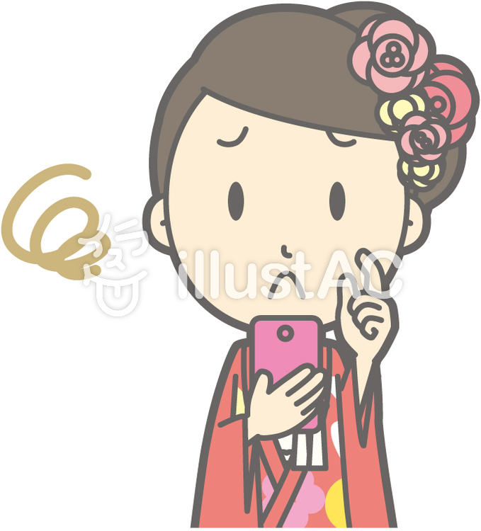 色打掛-スマホ困る-バスト 色打掛-スマホ困る-バストのイラスト