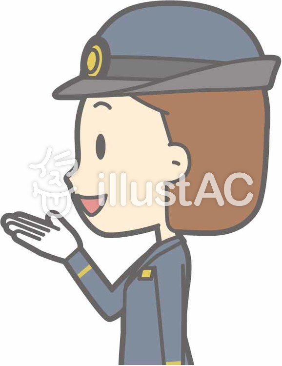 駅員女性a-案内左横-バスト 駅員女性a-案内左横-バストのイラスト