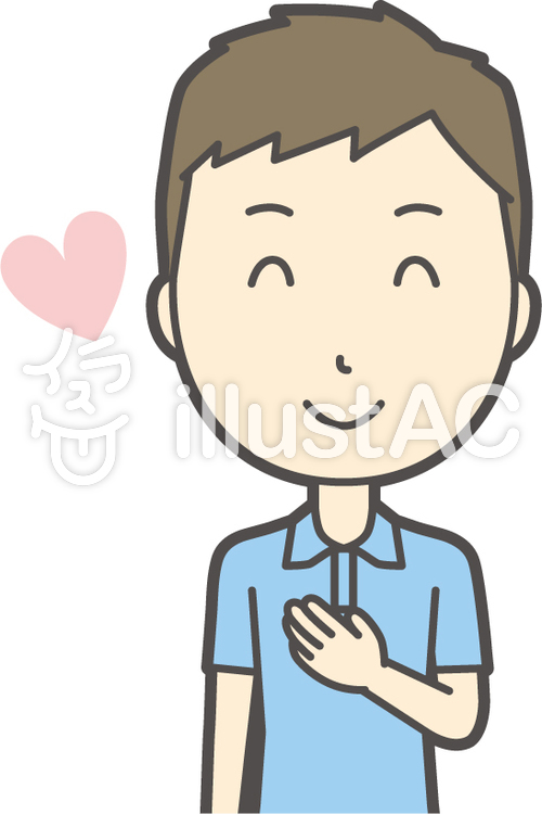 青ポロシャツ男性-191-バスト 青ポロシャツ男性-191-バストのイラスト