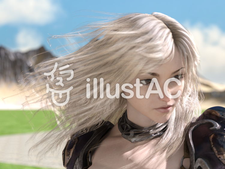 鎧を纏うブロンド女性 鎧を纏うブロンド女性のイラスト