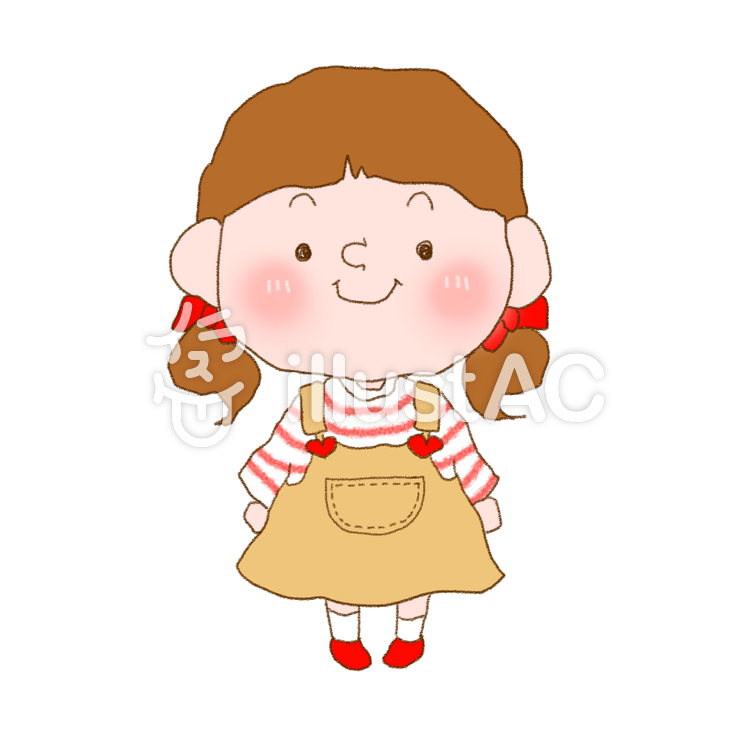 手書き風サロペットスカート女の子
