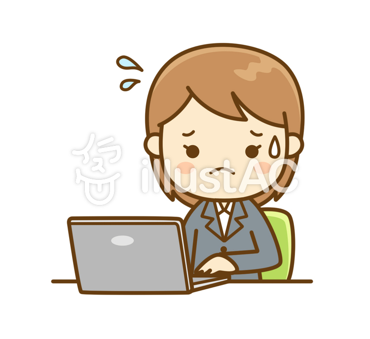 デスクワークで困るイラスト No 無料イラストなら イラストac