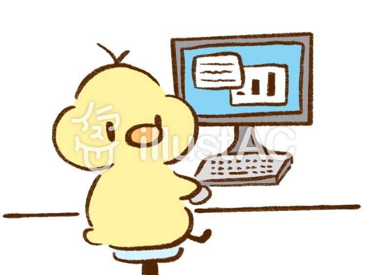 ひよこ【デスクトップ・パソコン】 ひよこ【デスクトップ・パソコン】のイラスト