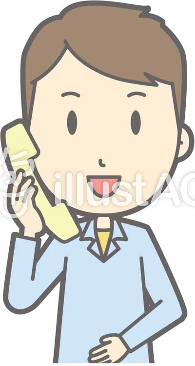 私服男性a-電話-バスト 私服男性a-電話-バストのイラスト