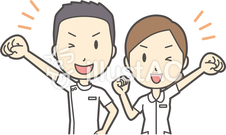 男女セット看護師-021-バスト 男女セット看護師-021-バストのイラスト