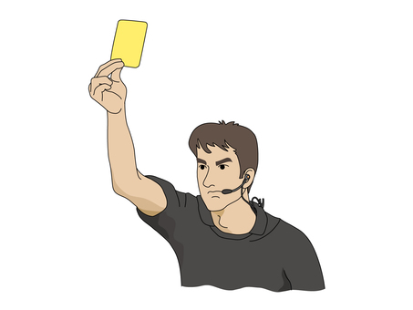 照片素材(图片): 女人显示一张黄牌