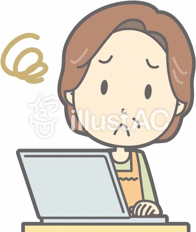 中年主婦a-PC困る-バスト 中年主婦a-PC困る-バストのイラスト