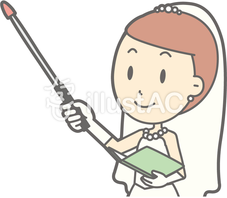 新婦ドレス-指示棒3左斜-バスト 新婦ドレス-指示棒3左斜-バストのイラスト