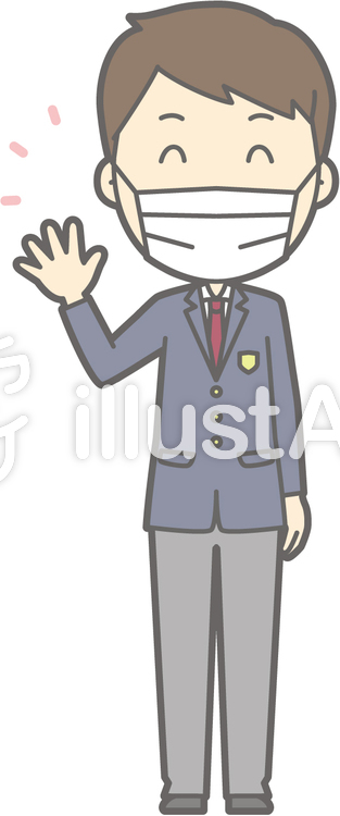 男子高冬a-マスク-全身 男子高冬a-マスク-全身のイラスト
