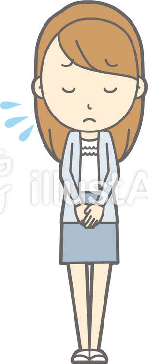女子大生a-おじぎ謝罪-全身 女子大生a-おじぎ謝罪-全身のイラスト