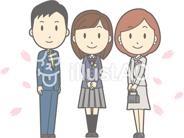 中高生入学卒業-02-全身 中高生入学卒業-02-全身のイラスト