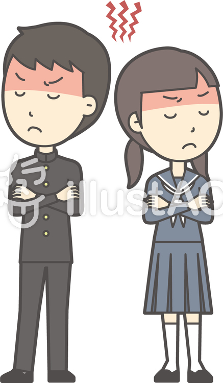 中学生男女セット-068-全身 中学生男女セット-068-全身のイラスト