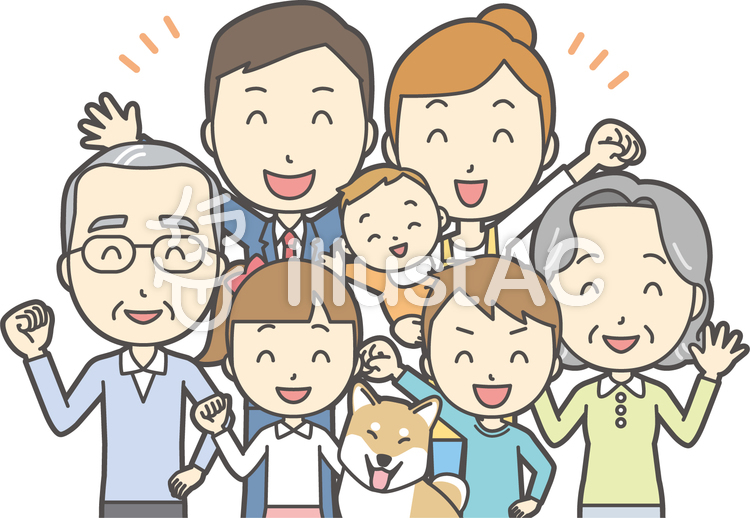 ファミリー集合-006-セット ファミリー集合-006-セットのイラスト