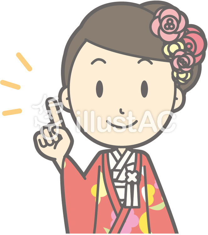 色打掛-指差し笑顔-バスト 色打掛-指差し笑顔-バストのイラスト