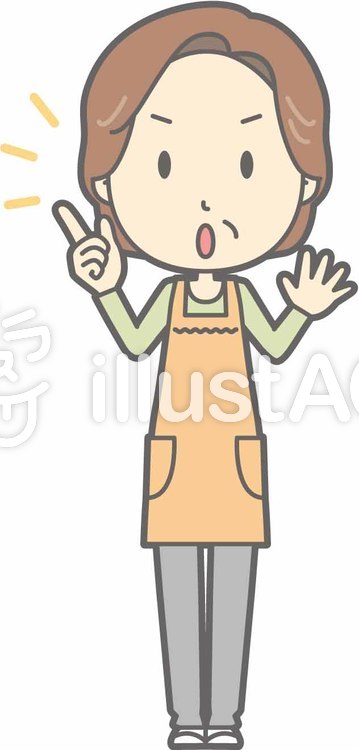 中年主婦a-注意-全身 中年主婦a-注意-全身のイラスト