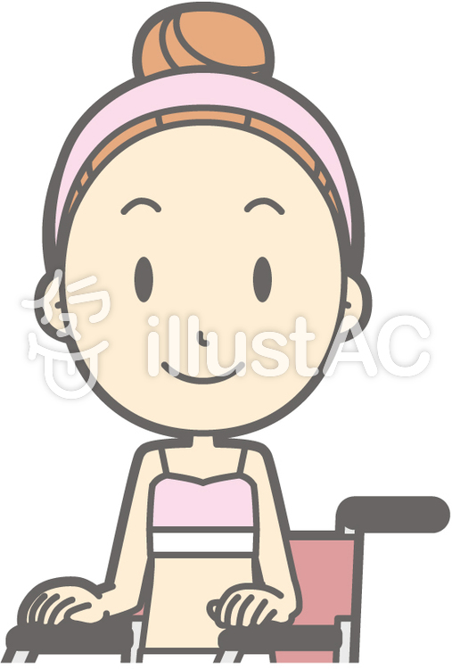 女性下着a-車椅子笑顔-バスト 女性下着a-車椅子笑顔-バストのイラスト