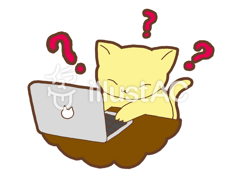 パソコンの使い方が分からないねこイラスト No 無料イラストなら イラストac