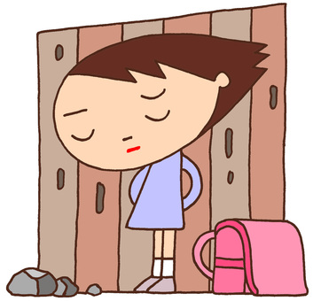 elementary school student character · lonely