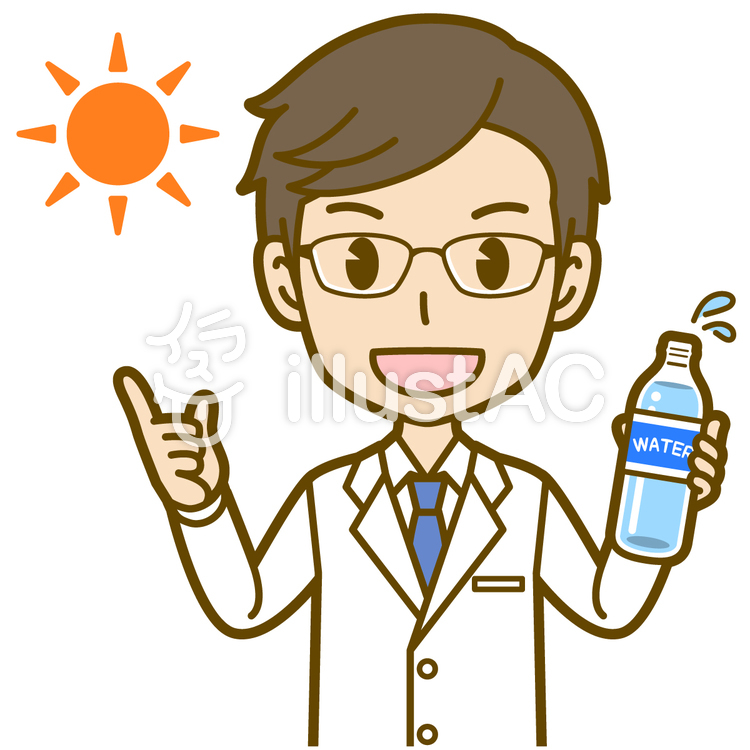 男性(医者):A_水分補給01BS 男性(医者):A_水分補給01BSのイラスト