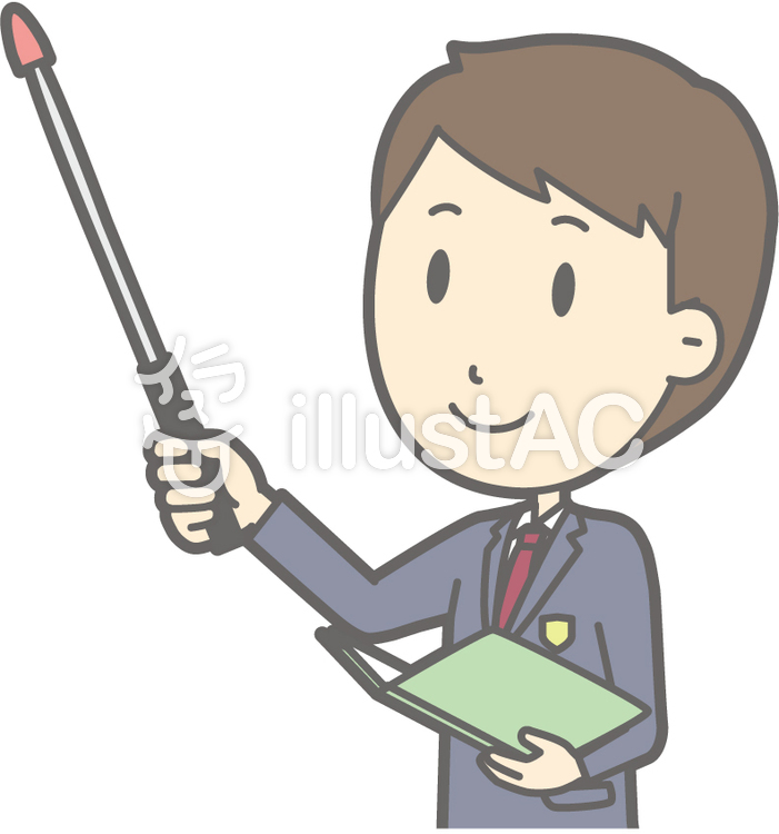 男子高冬a-指示棒3左斜-バスト 男子高冬a-指示棒3左斜-バストのイラスト
