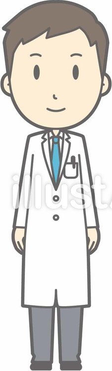 青年医師-正面-全身 青年医師-正面-全身のイラスト