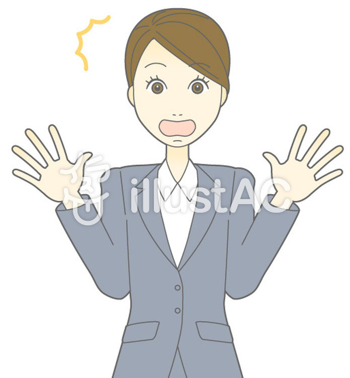 D女性スーツ-ビックリ-バスト D女性スーツ-ビックリ-バストのイラスト