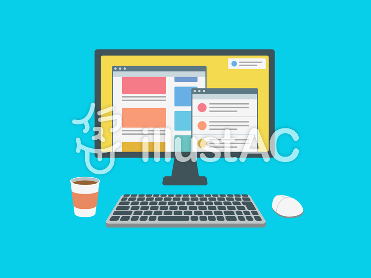 デスクトップパソコン インターネット画面 デスクトップパソコン インターネット画面のイラスト