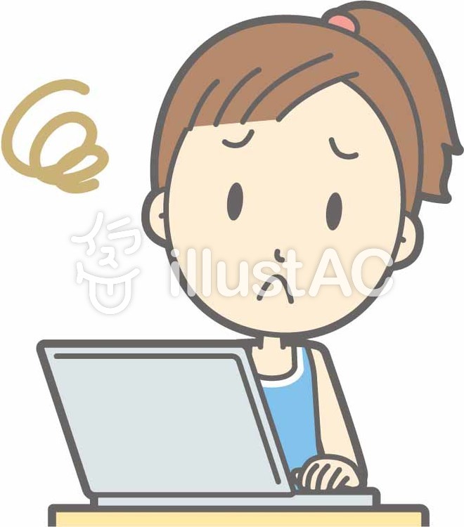 スポーツ女性b-PC困る-バスト スポーツ女性b-PC困る-バストのイラスト