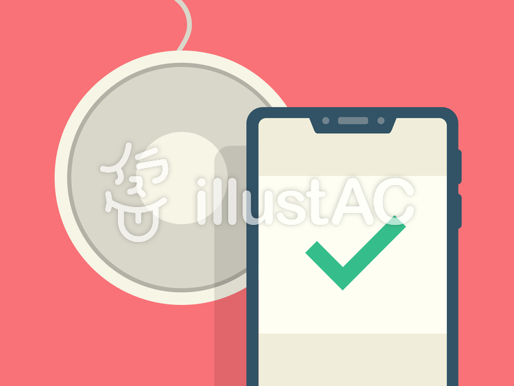 キャッシュレス決済 スマホ タッチ 成功 キャッシュレス決済 スマホ タッチ 成功のイラスト
