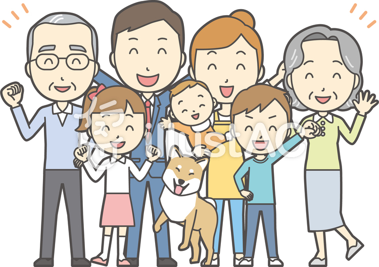 ファミリー集合-005-セット ファミリー集合-005-セットのイラスト