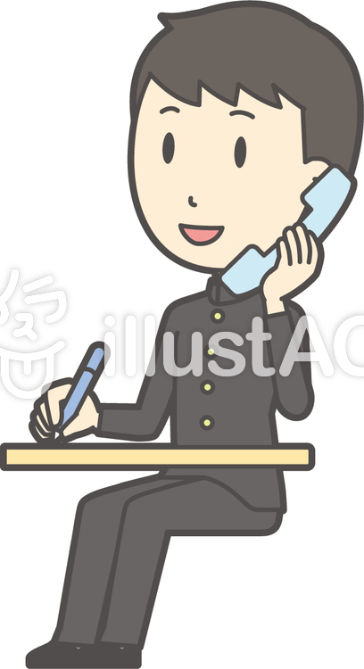中学生学ラン男性-022-全身 中学生学ラン男性-022-全身のイラスト