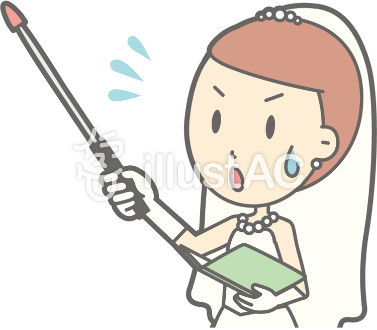 新婦ドレス-指示棒5左斜-バスト 新婦ドレス-指示棒5左斜-バストのイラスト