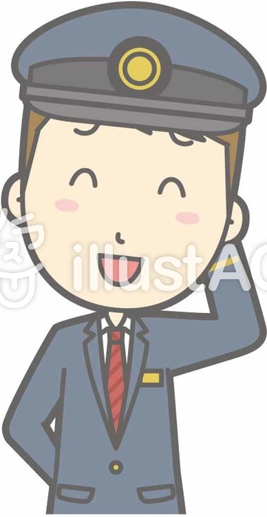 駅員男性a-いやん-バスト 駅員男性a-いやん-バストのイラスト