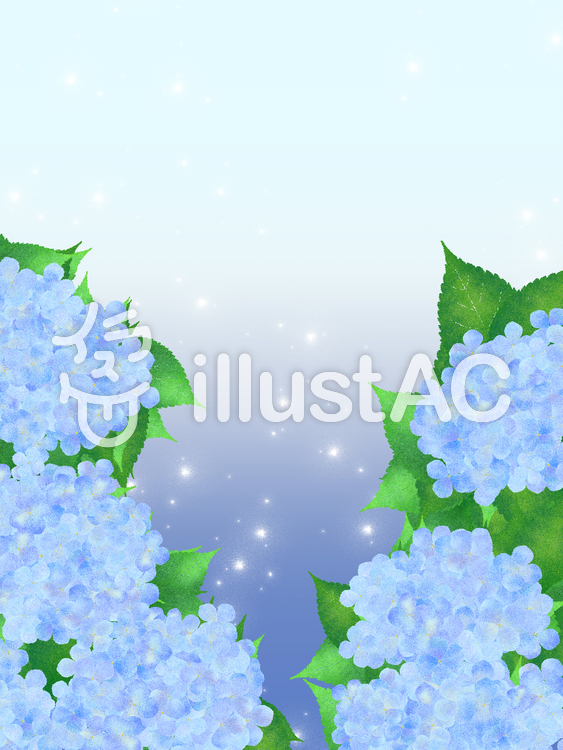 【フリーイラスト素材】お花・紫陽花の花
