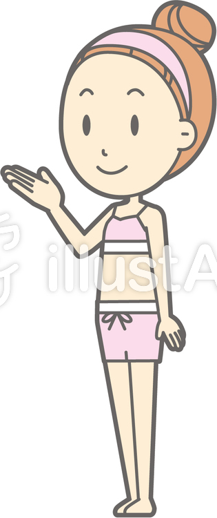 女性下着a-案内左斜め-全身 女性下着a-案内左斜め-全身のイラスト