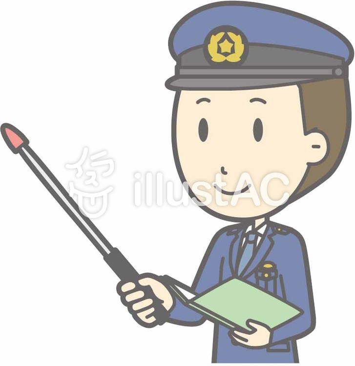 警察官男性a-指示棒2左斜-バスト 警察官男性a-指示棒2左斜-バストのイラスト