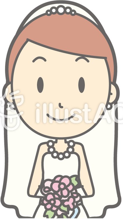 新婦ドレス-正面2-バスト 新婦ドレス-正面2-バストのイラスト