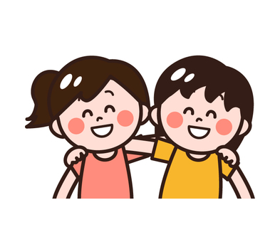 儿童(朋友)肩膀儿童(女孩)