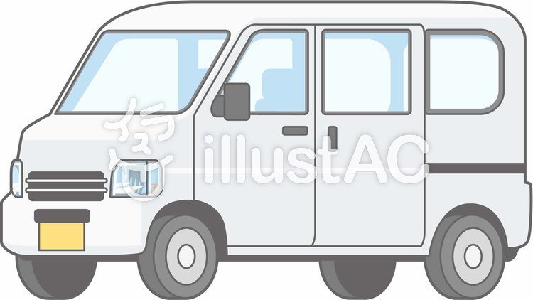 車01-軽バン-単品-全身 車01-軽バン-単品-全身のイラスト