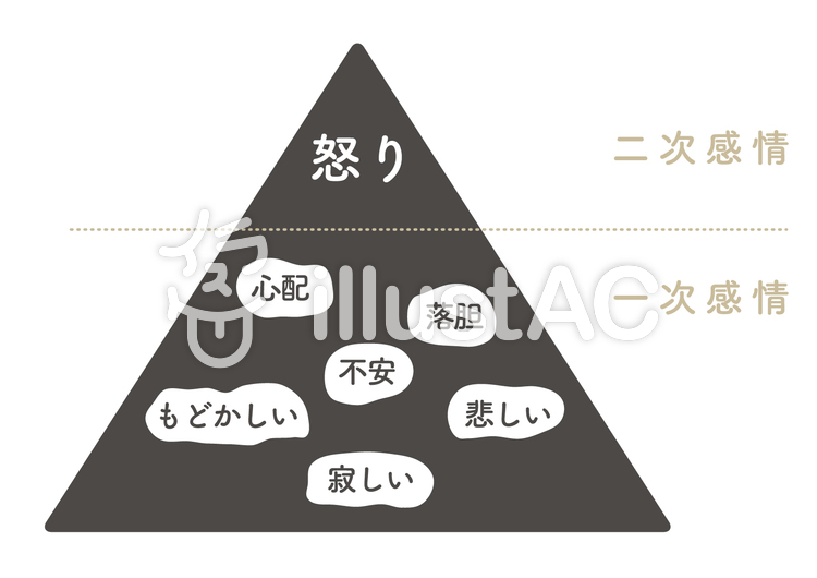 怒り 二次感情 一時感情 怒り 二次感情 一時感情のイラスト