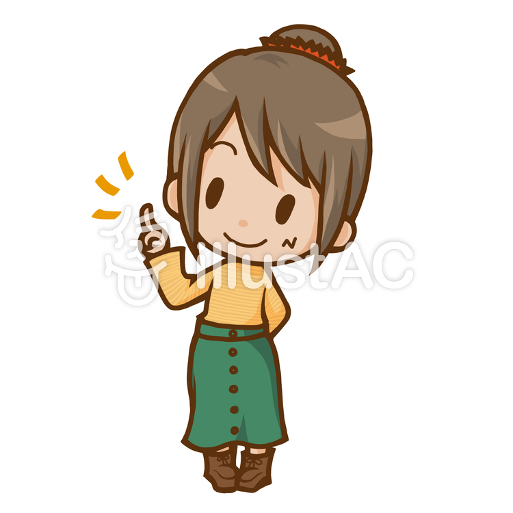 指さす女性イラスト No 無料イラストなら イラストac