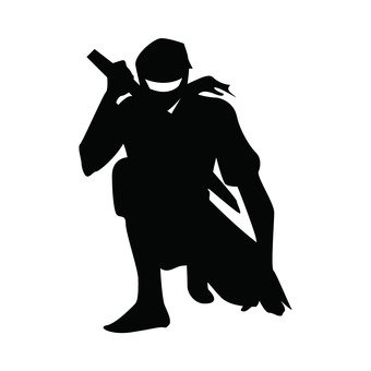 立ち膝 シルエット イラストの無料ダウンロードサイト シルエットac