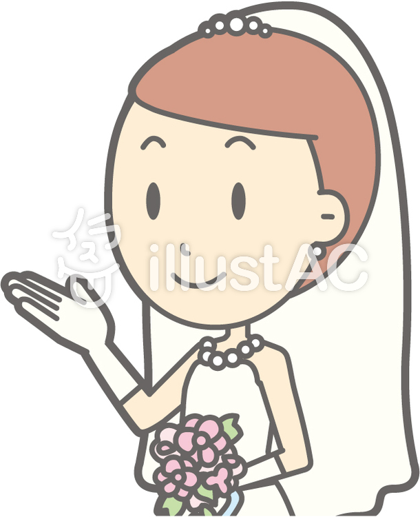 新婦ドレス-案内左斜め-バスト 新婦ドレス-案内左斜め-バストのイラスト