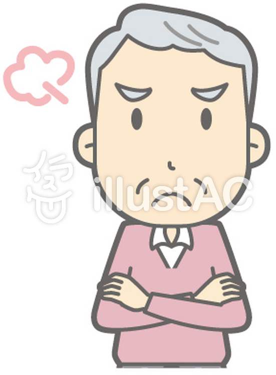 老人男性C-怒る-バスト 老人男性C-怒る-バストのイラスト