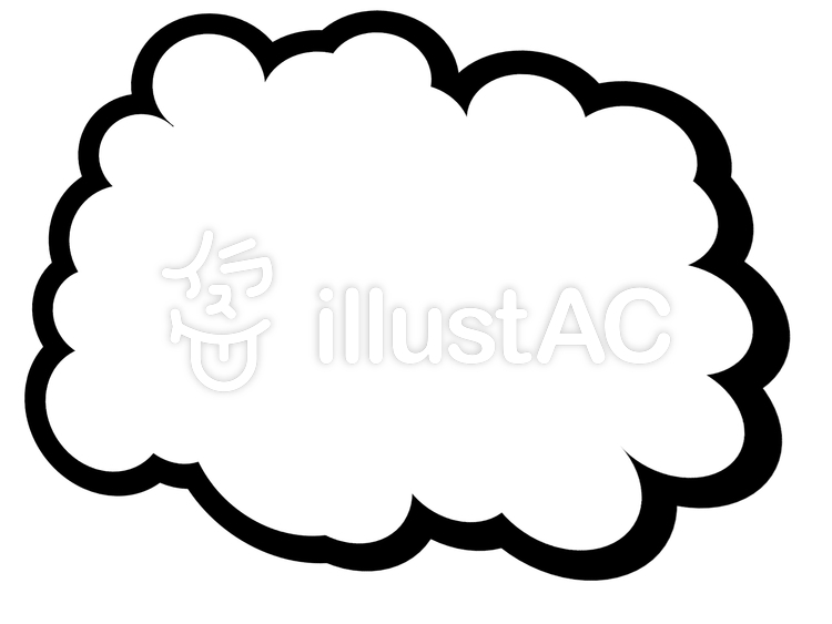 雲形吹き出し(くちばしなし) 雲形吹き出し(くちばしなし)のイラスト